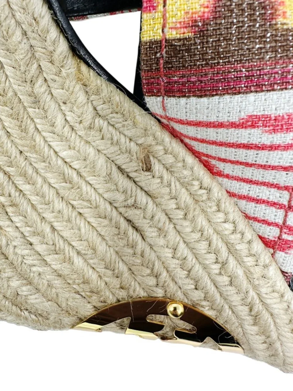 Tory Burch Kristen Espadrille Wedge Sandals Aztec Tribal Print Size 9